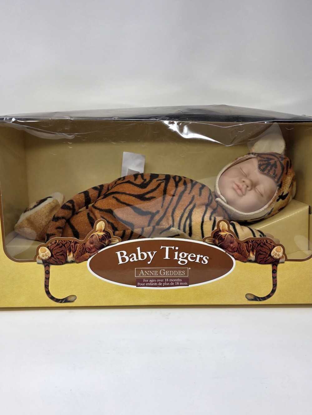 Anne Geddes Baby Tigers Tiger Baby Doll Eyes Closed in Box MPN 526651 2000